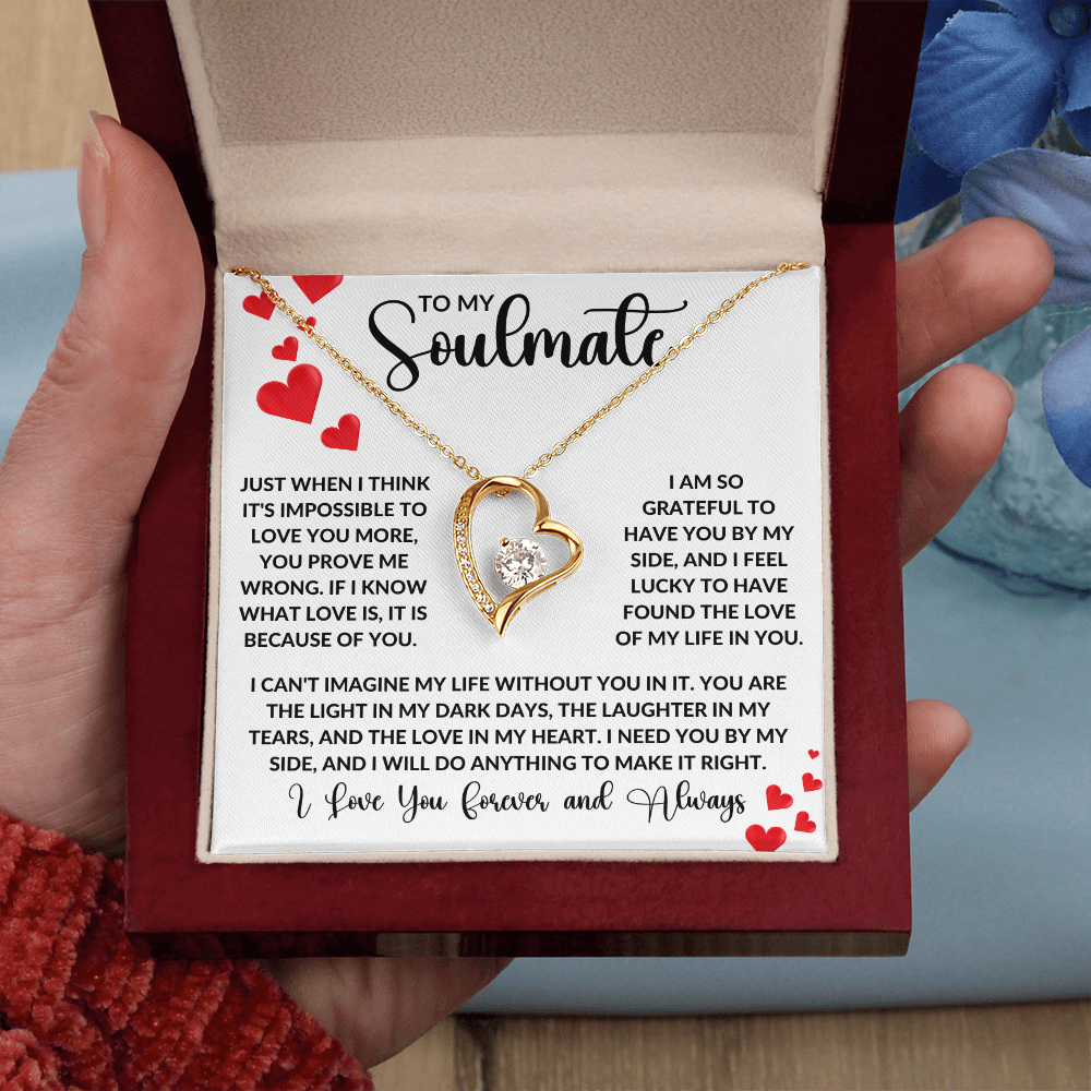 To My Soulmate  | Forever Love Necklace | Girlfriend, Soulmate, Wife, BFF, Anniversary, Valentine's Day, Birthday, Christmas Necklace Gift