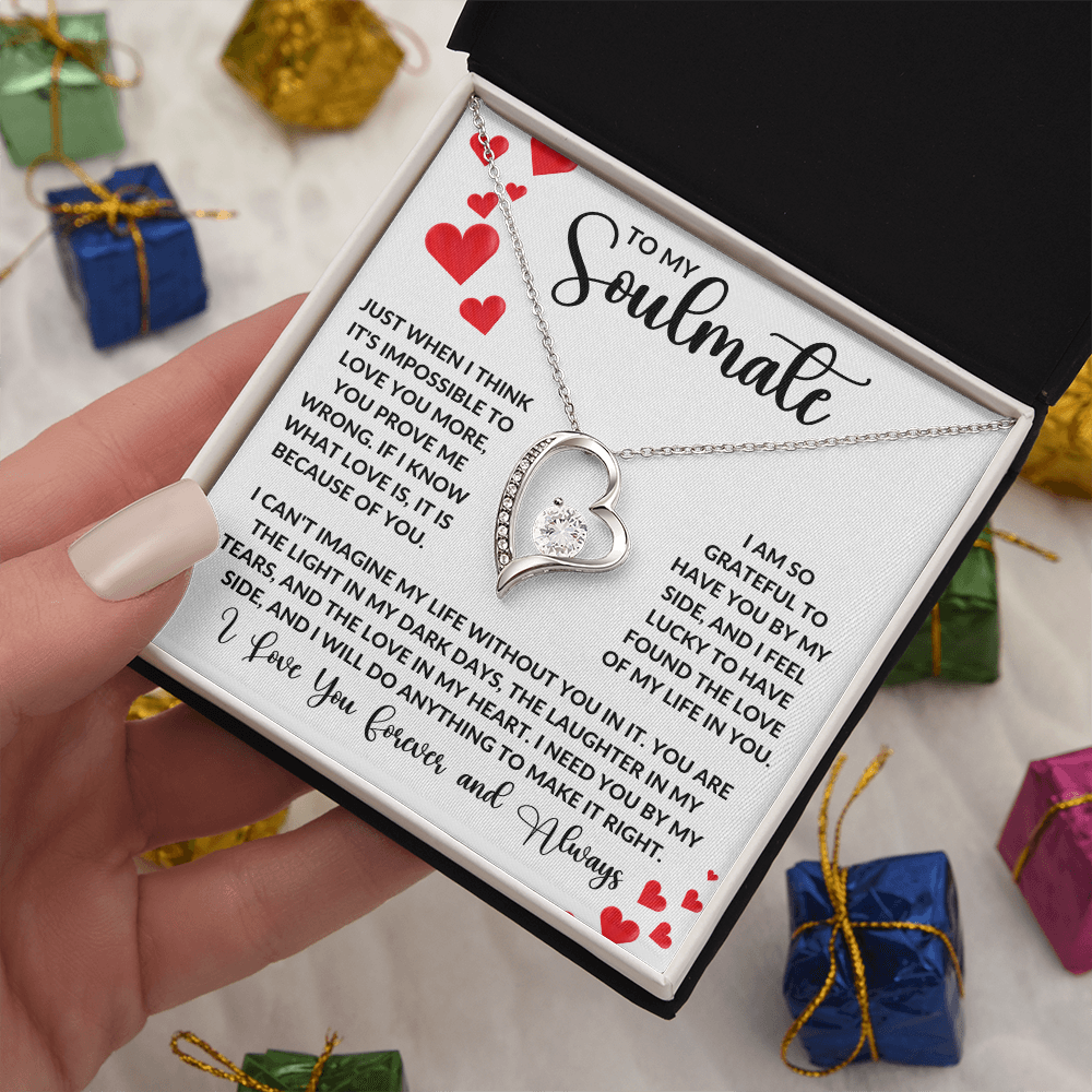 To My Soulmate  | Forever Love Necklace | Girlfriend, Soulmate, Wife, BFF, Anniversary, Valentine's Day, Birthday, Christmas Necklace Gift