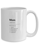 Mom... Also Known As: Santa, Elf, Easter Bunny, Tooth Fairy, Superhero and... | 11/15 oz White Ceramic Novelty Mug