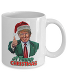 A Trump Christmas | MAGA, Fake News, American First, The Swamp | 11/15 oz White Ceramic Novelty Mug