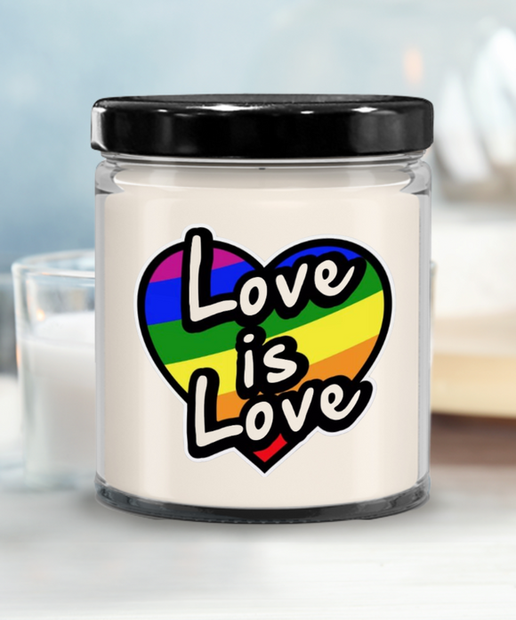 Love Is Love | 9/16 oz Scented Soy Rainbow Candle Gift