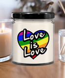 Love Is Love | 9/16 oz Scented Soy Rainbow Candle Gift