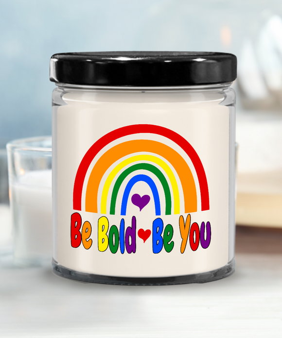 Be Bold • Be You | 9/16 oz Soy Scented Candle | LGBT, Gay, Pride, Rainbow Gift