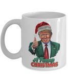 A Trump Christmas | MAGA, Fake News, American First, The Swamp | 11/15 oz White Ceramic Novelty Mug