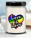 Love Is Love | 9/16 oz Scented Soy Rainbow Candle Gift