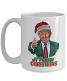 A Trump Christmas | MAGA, Fake News, American First, The Swamp | 11/15 oz White Ceramic Novelty Mug