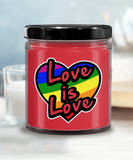 Love Is Love | 9/16 oz Scented Soy Rainbow Candle Gift