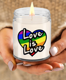 Love Is Love | 9/16 oz Scented Soy Rainbow Candle Gift