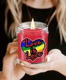 Love Is Love | 9/16 oz Scented Soy Rainbow Candle Gift