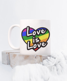 Love Is Love | 11/15 oz White Ceramic Rainbow Gift Mug