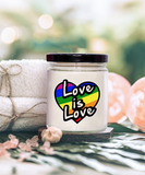 Love Is Love | 9/16 oz Scented Soy Rainbow Candle Gift