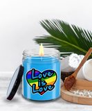 Love Is Love | 9/16 oz Scented Soy Rainbow Candle Gift