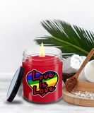 Love Is Love | 9/16 oz Scented Soy Rainbow Candle Gift