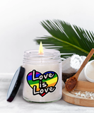 Love Is Love | 9/16 oz Scented Soy Rainbow Candle Gift