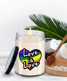 Love Is Love | 9/16 oz Scented Soy Rainbow Candle Gift