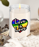 Love Is Love | 9/16 oz Scented Soy Rainbow Candle Gift