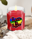 Love Is Love | 9/16 oz Scented Soy Rainbow Candle Gift