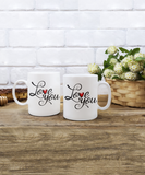 Love You Heart 11oz / 15oz Ceramic Coffee Mug Appreciation Gift