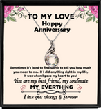 My Love Happy Anniversary - My Everything Message Card Necklace Love Gift