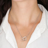To My Daughter - Always Remember You Are Braver, Stronger Than You Seem... - Interlocked Heart Necklace