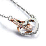 To My Daughter - Always Remember You Are Braver, Stronger Than You Seem... - Interlocked Heart Necklace