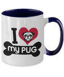 I Love My Pug - 2 toned Ceramic Novelty Dog Lover Gift Mug