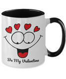 Be My Valentine - Two Toned Valentines Novelty Happy Face Mug Gift