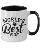 Mother's Day Mug - World's Best Mom - 2-Tone Ceramic Novelty Gift