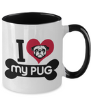 I Love My Pug - 2 toned Ceramic Novelty Dog Lover Gift Mug