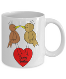 Birdie Love - Be My Valentine - Boyfriend, Girlfriend Gift - I Love You - Novelty Ceramic Mug