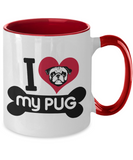 I Love My Pug - 2 toned Ceramic Novelty Dog Lover Gift Mug