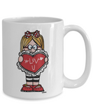 Luv U - Valentines Day, Boyfriend Gift, I Love You - Ceramic Novelty Mug