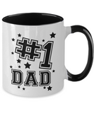#1 Dad Mug | Best Father's Day & Birthday Gift for Dads | 2-Toned Ceramic Novelty Cup | Show Your Love & Appreciation | Unique Dad Gifts |