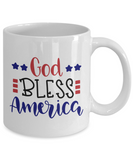 God Bless America - 4th of July, Happy Birthday USA, 11 oz / 15 oz Ceramic Novelty Gift Mug