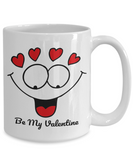 Be My Valentine - Novelty Happy Face Mug