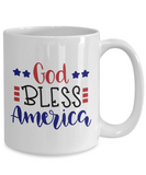 God Bless America - 4th of July, Happy Birthday USA, 11 oz / 15 oz Ceramic Novelty Gift Mug