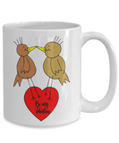 Birdie Love - Be My Valentine - Boyfriend, Girlfriend Gift - I Love You - Novelty Ceramic Mug