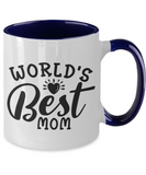 Mother's Day Mug - World's Best Mom - 2-Tone Ceramic Novelty Gift