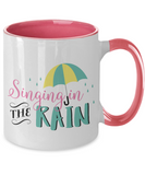 Singing In The Rain - 2-Toned Ceramic Novelty Spring Time Mug Gift