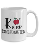K is for Kindergarten Novelty Ceramic School Teacher Mug Gift
