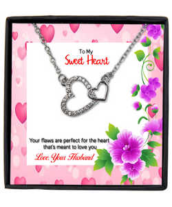 To My Sweet Heart - Valentines Day Gift, Wedding Gift, Wife Necklace Message Card, Anniversary Gift, Birthday Gifts For Wife