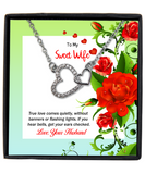 To My Sweet Wife - Valentines Day Gift, Wedding Gift, Wife Necklace Message Card, Anniversary Gift, Birthday Gifts For Wife
