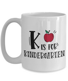K is for Kindergarten Novelty Ceramic School Teacher Mug Gift