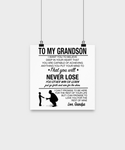 To My Grandson... Never Lose