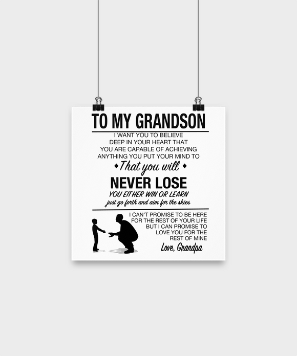 To My Grandson... Never Lose