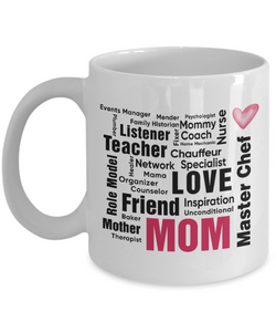 Mom - Happy Mother's Day | 11oz / 15 oz White Ceramic Novelty Coffee Mug