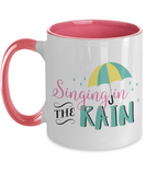 Singing In The Rain - 2-Toned Ceramic Novelty Spring Time Mug Gift