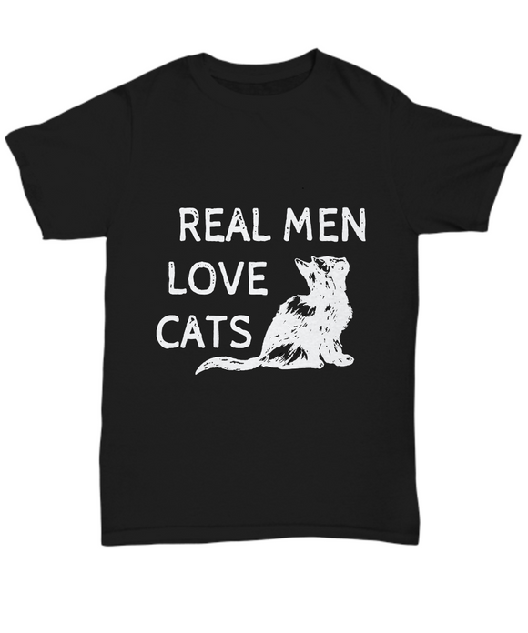 Real Men Love Cats - Novelty Unisex T-shirt