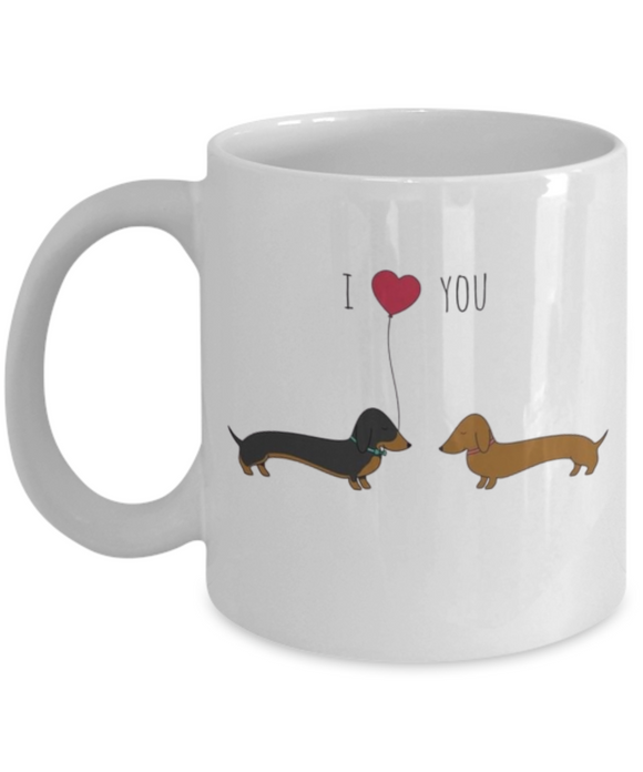 Dachshund Love | I Love You | BFF Love | Dog Lovers | Marry Me | Novelty Ceramic Gift Mug