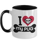 I Love My Pug - 2 toned Ceramic Novelty Dog Lover Gift Mug